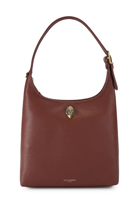 Kurt Geiger London torebka hobo damska skórzana bordowa 5586554109