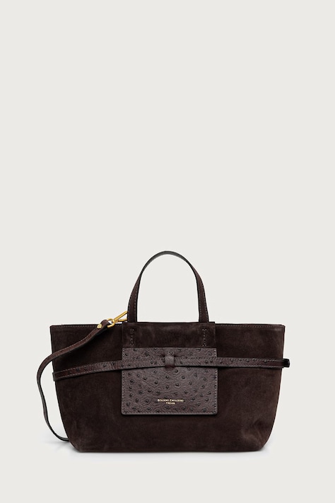 Gianni Chiarini Torebka shopper damska zamszowa BELTY brązowa BS 12695 CM-STEMU