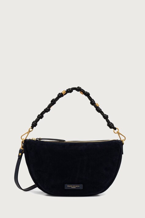 Gianni Chiarini Torebka crossbody damska zamszowa CLEO granatowa BS 12690 CM-PL
