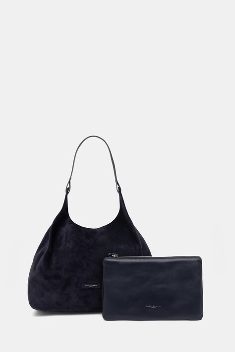 Gianni Chiarini torebka shopper damska skórzana DUA granatowa BS 9800 CM-PL