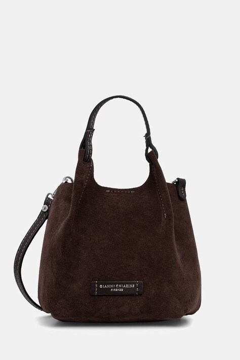 Gianni Chiarini torebka crossbody damska zamszowa DUA brązowa BS 9798 CM-PL