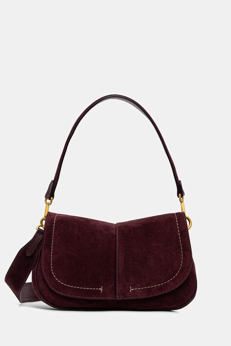 Gianni Chiarini torebka crossbody damska zamszowa HELENA ROUND bordowa BS 12618 CM-PL