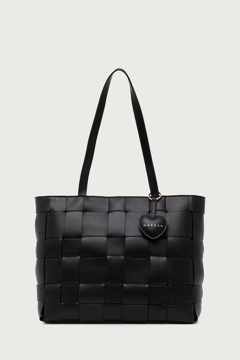 Morgan Torebka shopper damska z imitacji skóry czarna 2LILY