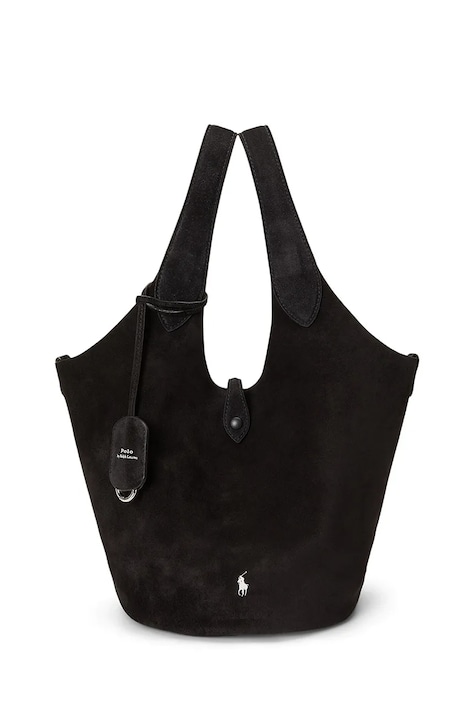 Polo Ralph Lauren Shopper női velúrbőr fekete 428P23824