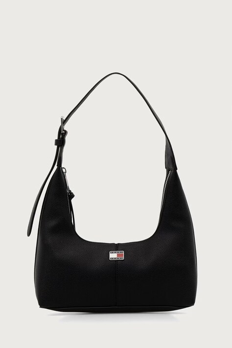 Tommy Jeans Torebka hobo damska z imitacji skóry czarna AW0AW19059
