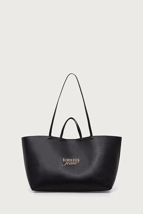Tommy Jeans Kabelka typu shopper dámska z imitácie kože čierna AW0AW19051