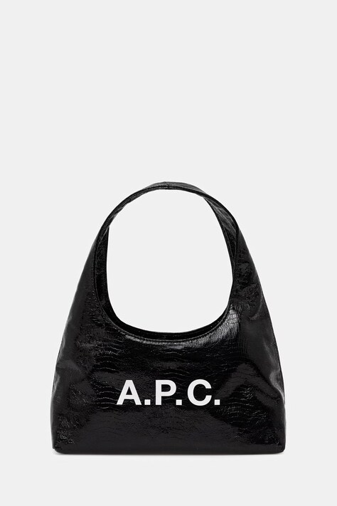 A.P.C. baby ninon torebka shopper damska z imitacji zamszu czarna PUACC.F67027