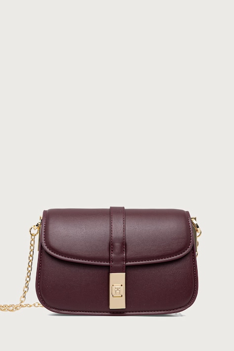 Tommy Hilfiger чанта crossbody дамска от имитация на кожа бордо AW0AW19319
