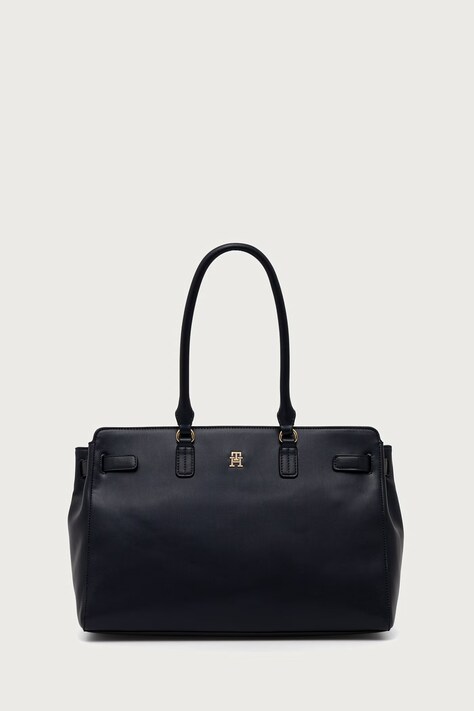 Tommy Hilfiger torebka shopper damska z imitacji skóry granatowa AW0AW19317