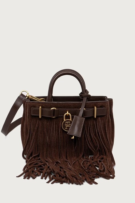 Tommy Hilfiger Crossbody torbica ženska semišasta rjava AW0AW19217