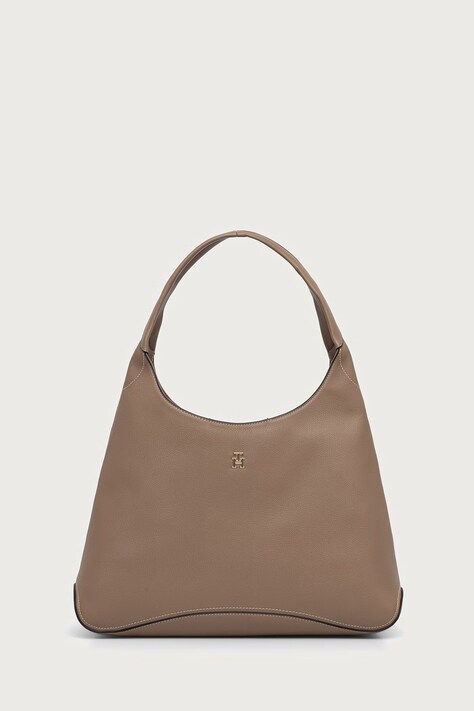 Tommy Hilfiger torebka hobo damska z imitacji skóry beżowa AW0AW19187