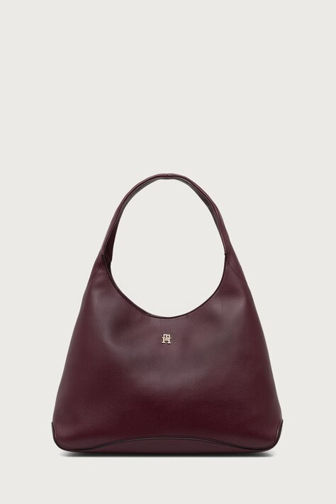 Tommy Hilfiger Torebka hobo damska z imitacji skóry bordowa AW0AW19187
