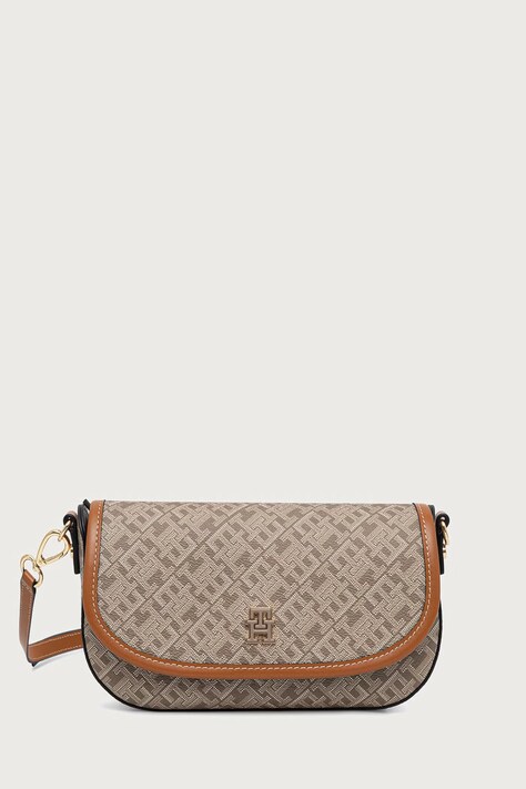 Tommy Hilfiger Torebka crossbody damska z imitacji skóry beżowa AW0AW19172