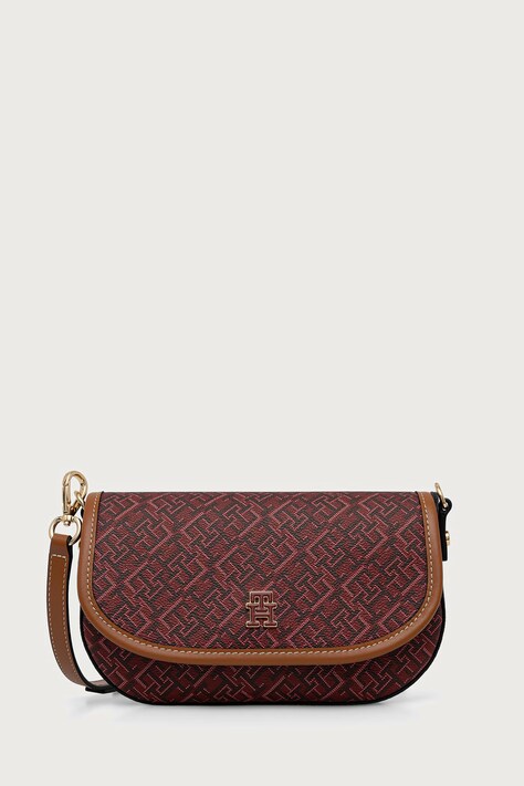 Tommy Hilfiger Crossbody kabelka dámska z imitácie kože burgundská AW0AW19172