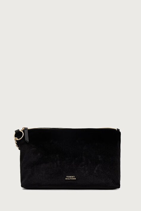 Tommy Hilfiger Klasična torbica ženska velur črna AW0AW19058