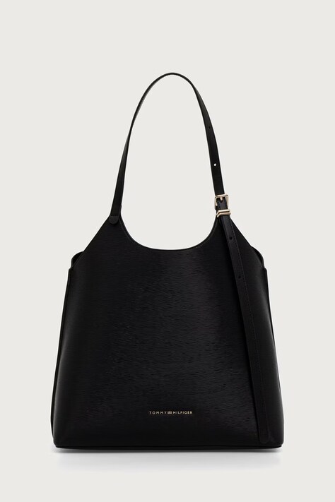 Tommy Hilfiger Tote torba ženska iz umetnega usnja črna AW0AW19040