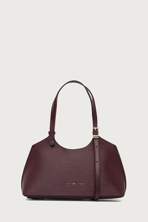 Tommy Hilfiger Torebka shopper damska bordowa AW0AW19037