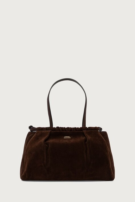 Tommy Hilfiger Kabelka hobo dámska semišová hnedá AW0AW19013