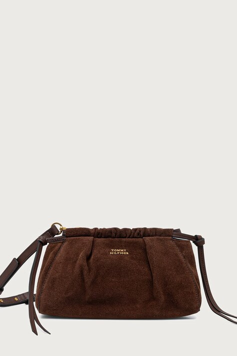 Tommy Hilfiger Torebka damska zamszowa brązowa AW0AW19010
