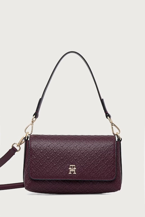 Tommy Hilfiger чанта crossbody дамска от имитация на кожа бордо AW0AW18997
