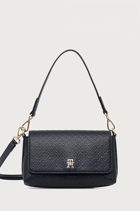 Tommy Hilfiger χιαστί γυναικεία από απομίμηση δέρματος μαύρη AW0AW18997