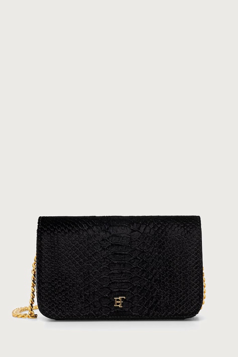 Elisabetta Franchi Torebka crossbody damska welurowa czarna BS20A67E2