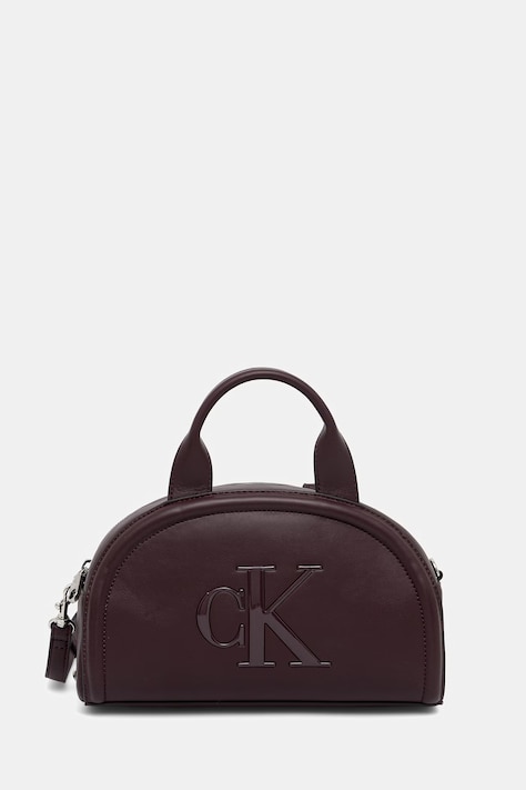 Calvin Klein torebka crossbody damska z imitacji skóry bordowa LV04F3895G