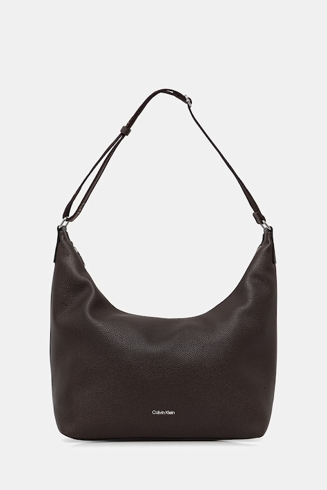 Calvin Klein torebka hobo damska z imitacji skóry brązowa LV04F3891G
