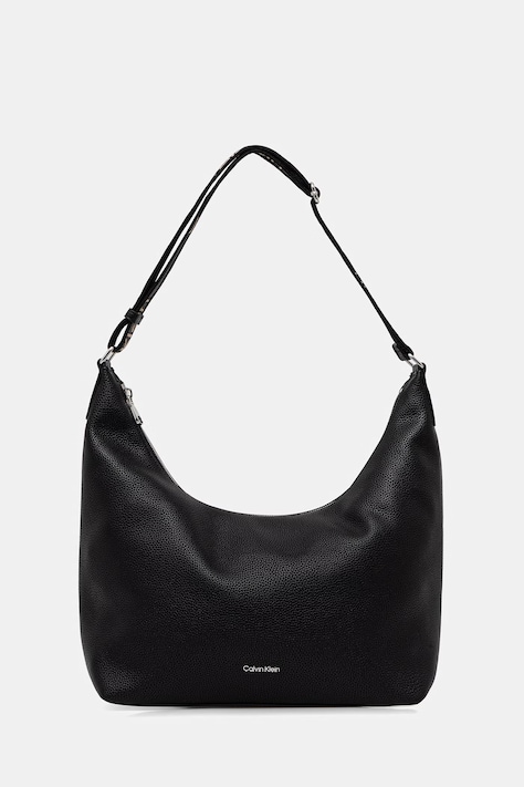 Calvin Klein torebka hobo damska z imitacji skóry czarna LV04F3891G