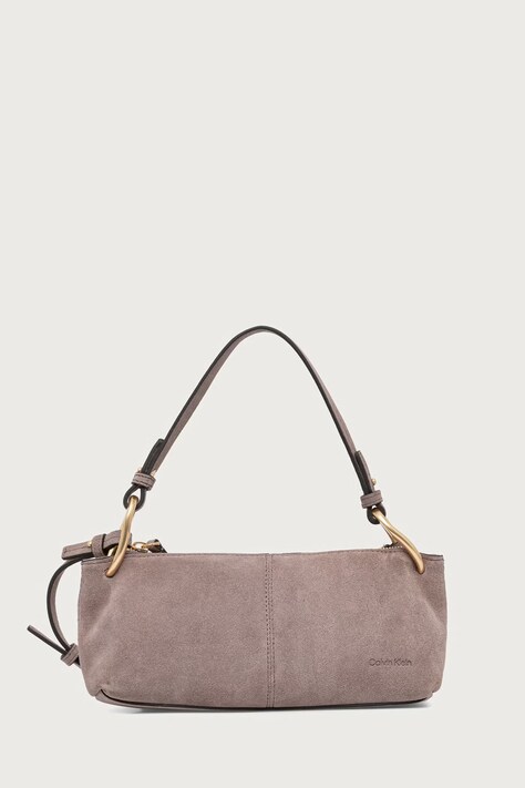 Calvin Klein Crossbody torba za žene od brušene kože smeđa LV04F3692G