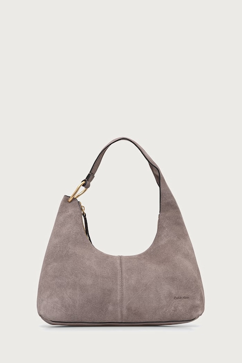 Calvin Klein Mala torba hobo za žene od brušene kože smeđa LV04F3691G