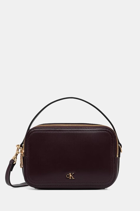 Calvin Klein torebka crossbody damska z imitacji skóry bordowa LV04F3678G