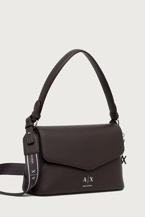 Armani Exchange Torebka crossbody damska z imitacji skóry brązowa XW003145 AF26569