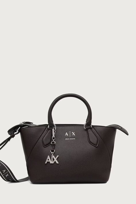 Armani Exchange шопинг чанта дамска от имитация на кожа кафява XW003143 AF26569