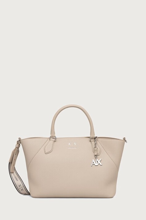 Armani Exchange torebka crossbody damska z imitacji skóry beżowa XW003086 AF26569