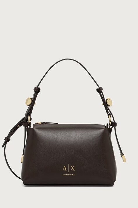 Armani Exchange Torebka crossbody damska z imitacji skóry brązowa XW002990 AF26452