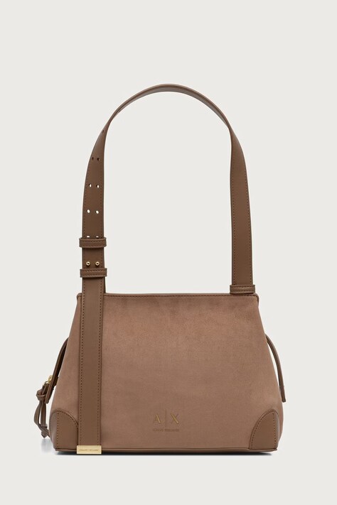 Armani Exchange Borsa shopper da donna in imitazione di scamoscio beige XW002604 AF22666