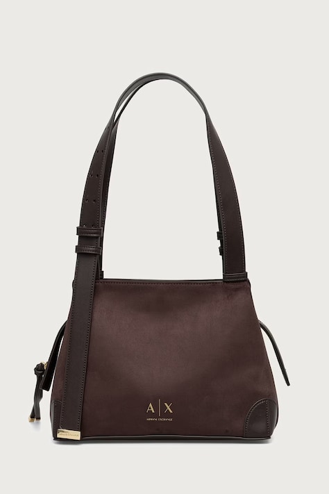 Armani Exchange Torebka shopper damska z imitacji zamszu brązowa XW002604 AF22666