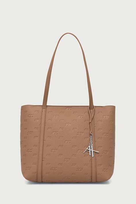 Armani Exchange shopper torba za žene od imitacije kože bež XW001199 AF26969