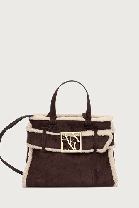 Armani Exchange Crossbody torba za žene od imitacije brušene kože smeđa XW000285 AF26995