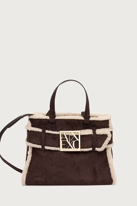 Armani Exchange Crossbody torba za žene od imitacije brušene kože smeđa XW000285 AF26995