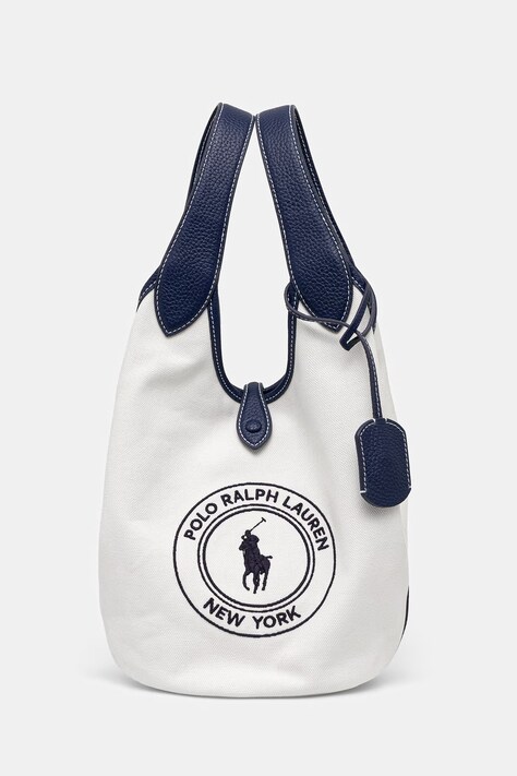 Polo Ralph Lauren чанта tote дамска от памук тъмносиня 428P23827