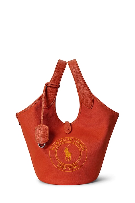 Polo Ralph Lauren torebka tote damska bawełniana pomarańczowa 428P23827