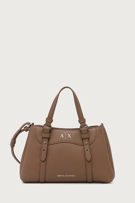 Armani Exchange Torebka crossbody damska z imitacji skóry beżowa XW003061 AF26578