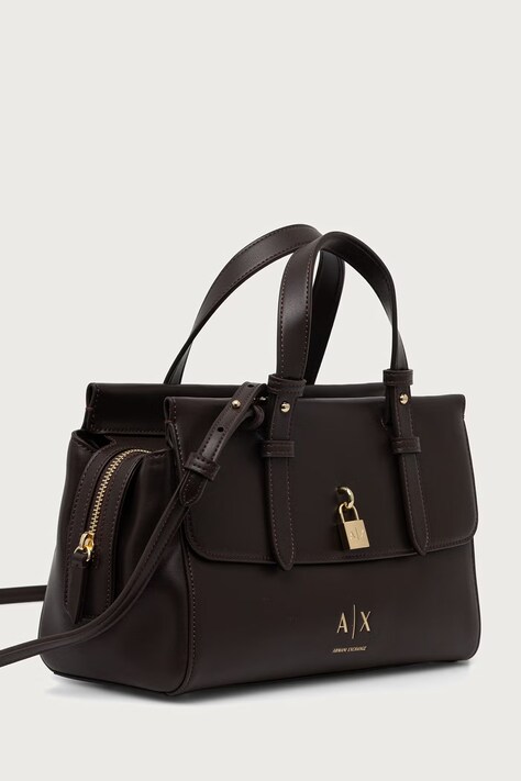 Armani Exchange Torebka crossbody damska z imitacji skóry brązowa XW003055 AF28605