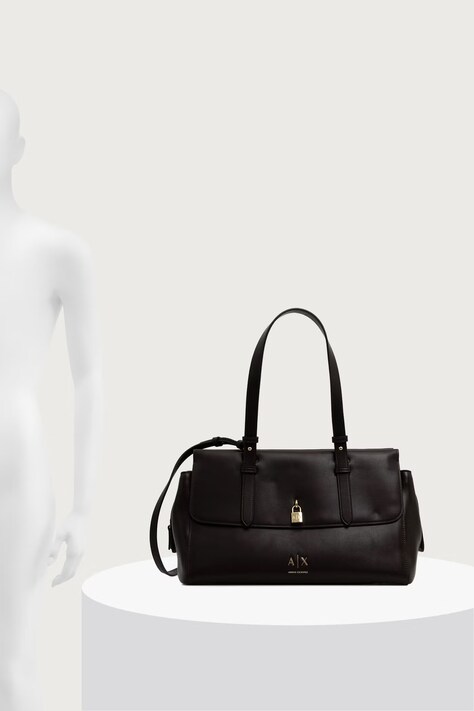 Armani Exchange Torebka shopper damska z imitacji skóry brązowa XW003020 AF28605