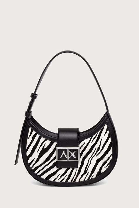 Armani Exchange torebka hobo damska z imitacji skóry czarna XW002565 AF26571