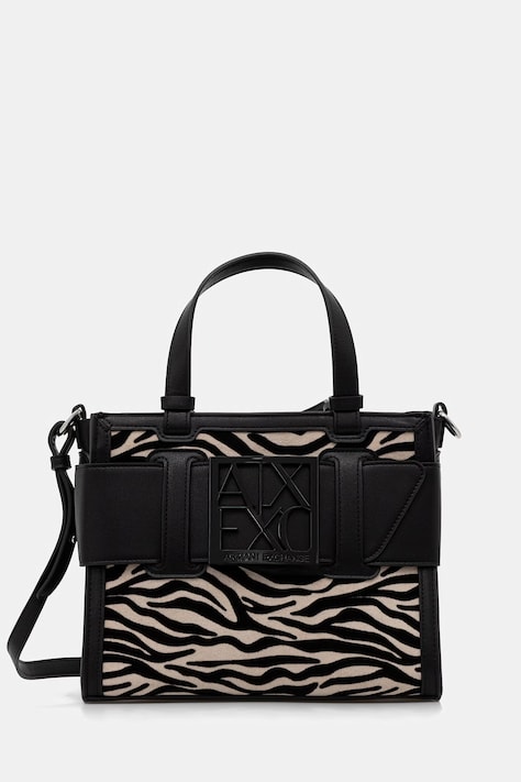 Armani Exchange чанта tote дамска от имитация на кожа черна XW000392 AF26445