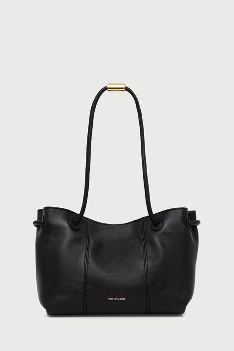 Trussardi Torebka shopper damska skórzana czarna Z354E006734N