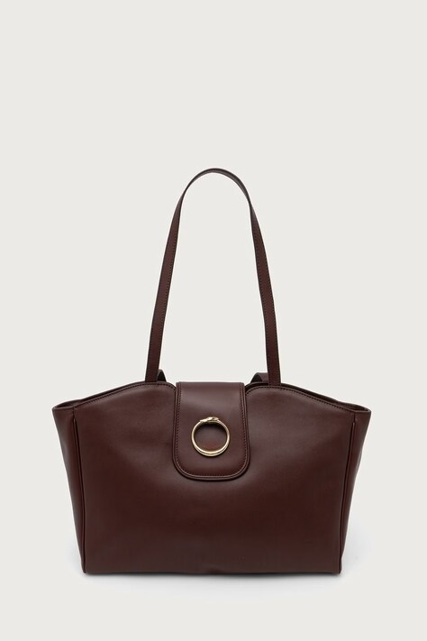 Trussardi Torebka shopper damska skórzana brązowa Z396E006926N